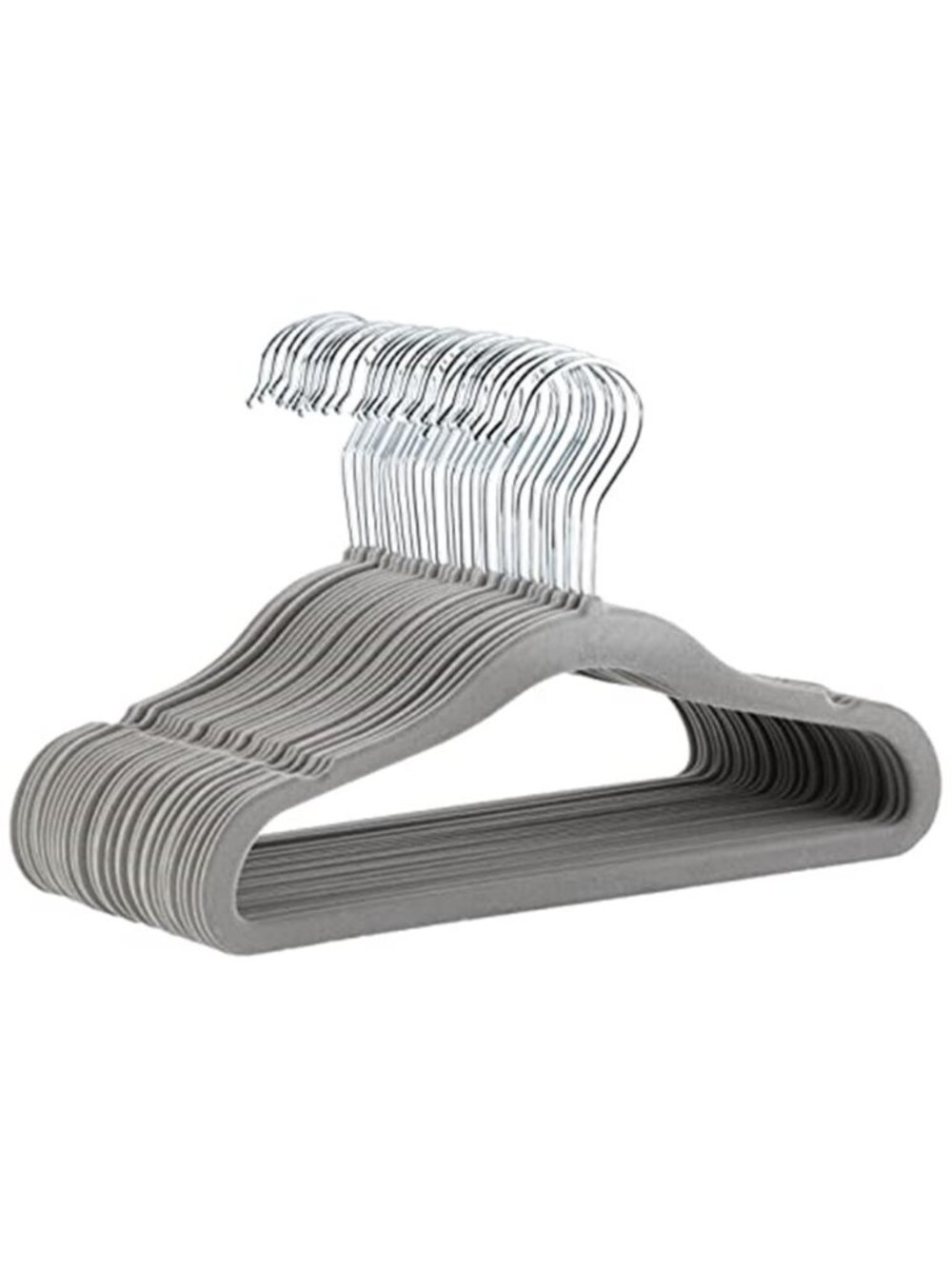 Amazon Basics Kids Velvet Non-Slip Space Saving Clothes Hangers with Shoulder